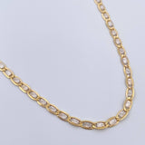 Cadena Escalera Plana 3.65gr / 50.3cm / 2.55mm Dos Oros Amarillo Blanco +3 18K &