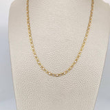 Cadena Escalera Plana 3.65gr / 50.3cm / 2.55mm Dos Oros Amarillo Blanco +3 18K &