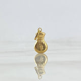 Dije Bolsa De Dinero Plana 0.55gr / 2.2cm / Oro Amarillo 18K