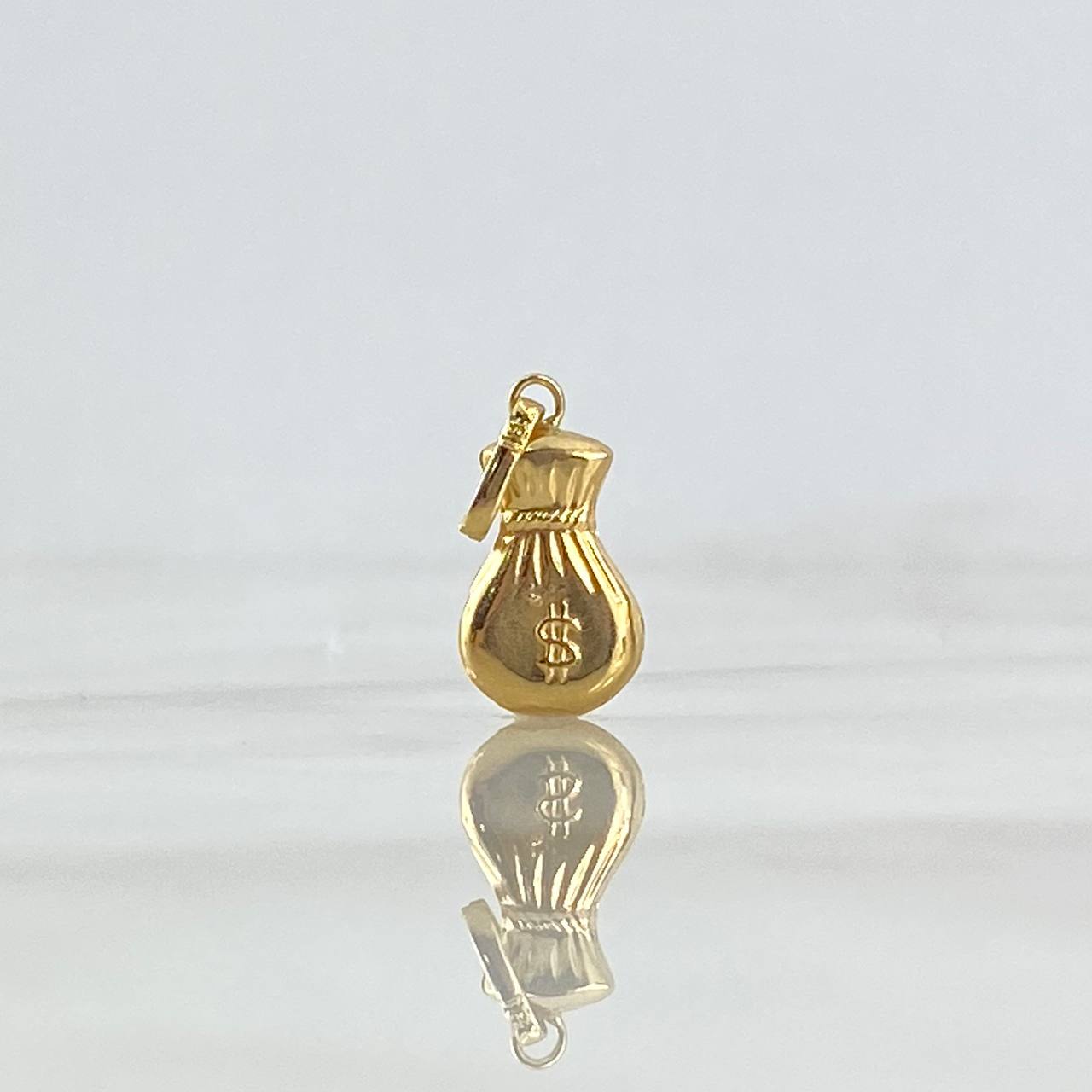 Dije Bolsa De Dinero Plana 0.5gr / 1,6 cm / Oro Amarillo 18K *