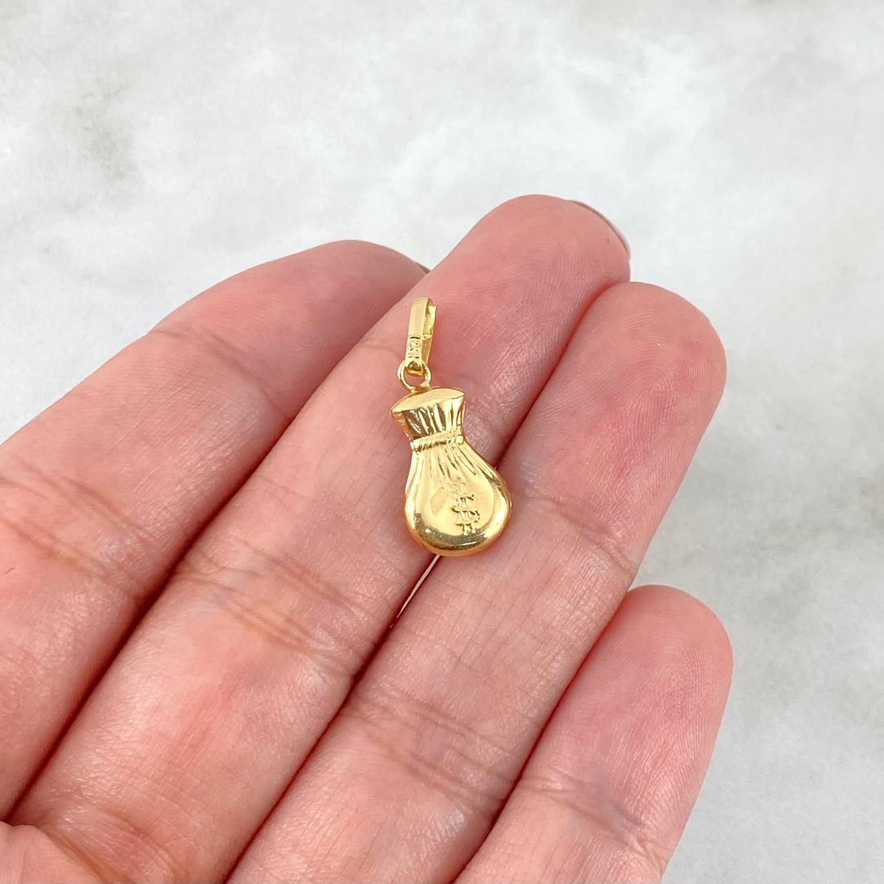 Dije Bolsa De Dinero Plana 0.55gr / 2.2cm / Oro Amarillo 18K