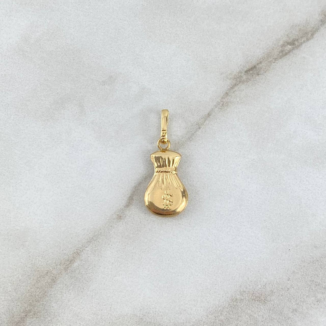Dije Bolsa De Dinero Plana 0.6gr / 2.2cm / Oro Amarillo 18K