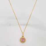 Set Cadena Veneciana + Dije Halo Circulo / 2.2 g / 45.3 cm Oro Amarillo 18K