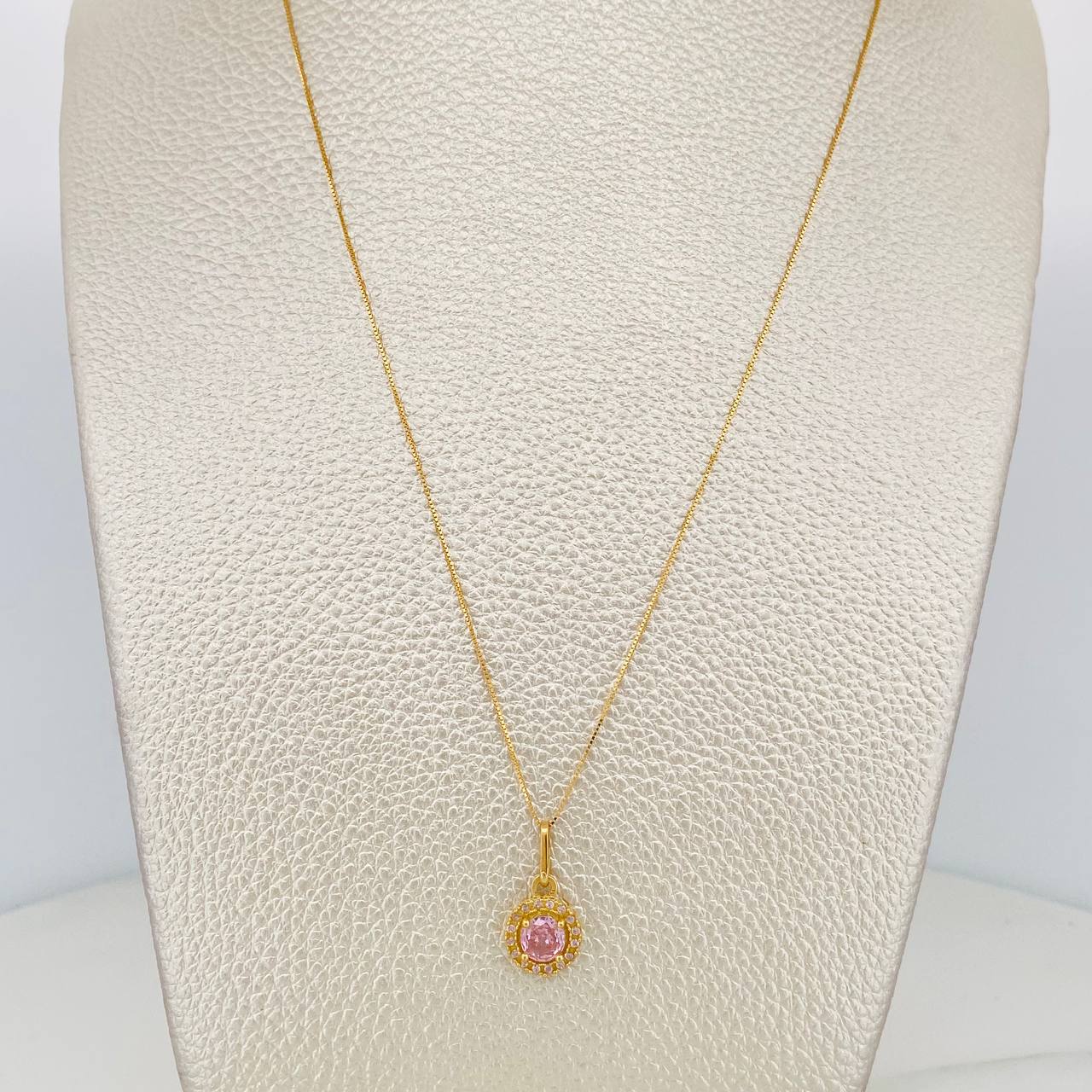 Set Cadena Veneciana + Dije Halo Circulo / 2.2 g / 45.3 cm Oro Amarillo 18K