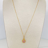 Set Cadena Veneciana + Dije Halo Circulo / 2.2 g / 45.3 cm Oro Amarillo 18K