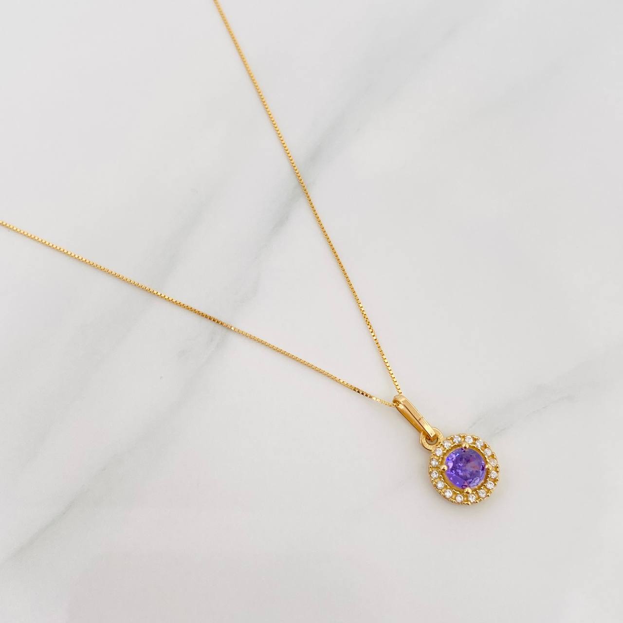 Set Cadena Veneciana + Dije Halo Circulo / 2.15 g / 45.2 cm Oro Amarillo 18K