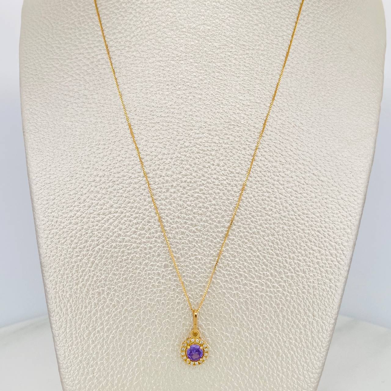 Set Cadena Veneciana + Dije Halo Circulo / 2.2 g / 45.2 cm Oro Amarillo 18K