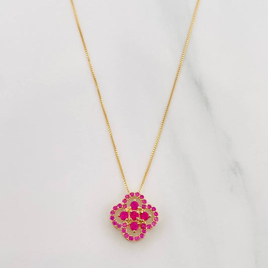 Set Cadena Veneciana + Dije Trebol / 2.4 g / 45.1 cm Oro Amarillo 18K