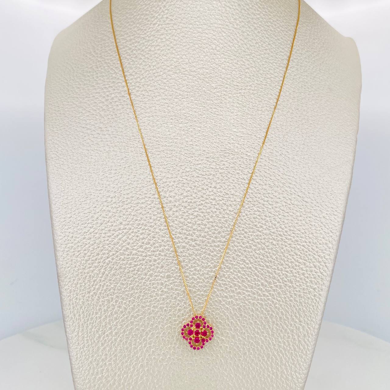 Set Cadena Veneciana + Dije Trebol / 2.4 g / 45.1 cm Oro Amarillo 18K
