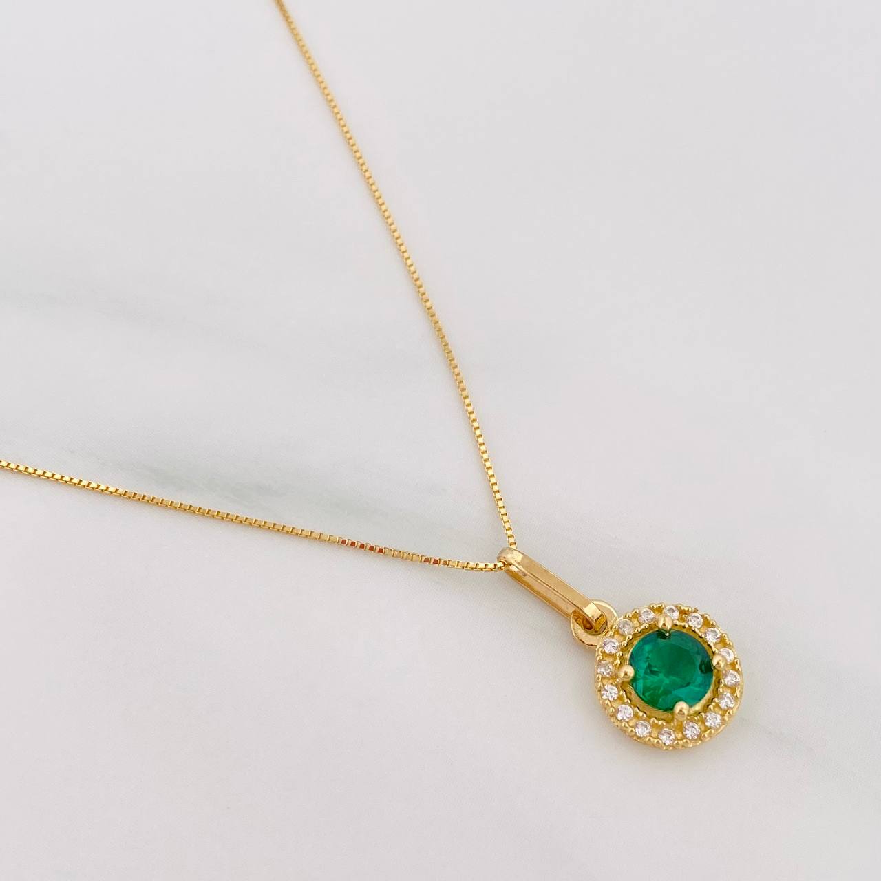 Set Cadena Veneciana + Dije Halo Circulo / 2.15 g / 45.3 cm Oro Amarillo 18K