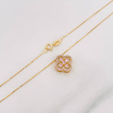 Set Cadena Veneciana + Dije Trebol / 2.3 g / 45 cm Oro Amarillo 18K