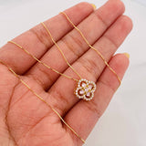 Set Cadena Veneciana + Dije Trebol / 2.3 g / 45 cm Oro Amarillo 18K