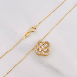 Set Cadena Veneciana + Dije Trebol / 2.55 g / 45.4 cm Oro Amarillo 18K