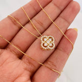 Set Cadena Veneciana + Dije Trebol / 2.55 g / 45.4 cm Oro Amarillo 18K