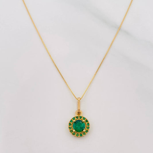 Set Cadena Veneciana + Dije Halo Circulo / 2.1 g / 45 cm Oro Amarillo 18K