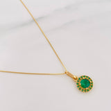 Set Cadena Veneciana + Dije Halo Circulo / 2.1 g / 45 cm Oro Amarillo 18K