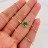 Set Cadena Veneciana + Dije Halo Circulo / 2.1 g / 45 cm Oro Amarillo 18K