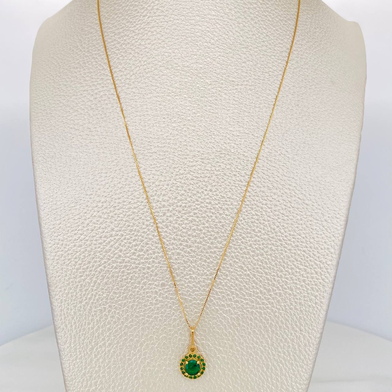Set Cadena Veneciana + Dije Halo Circulo / 2.1 g / 45 cm Oro Amarillo 18K