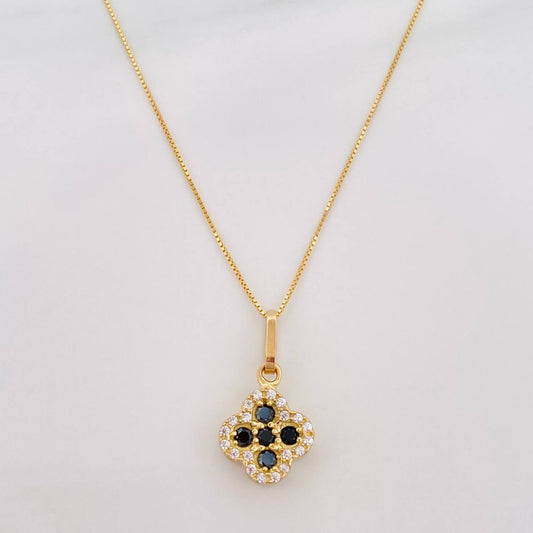 Set Cadena Veneciana + Dije Trebol / 2.15 g / 45.4 cm Oro Amarillo 18K