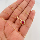 Set Cadena Veneciana + Dije Halo Circulo / 2.2 g / 45.3 cm 18K