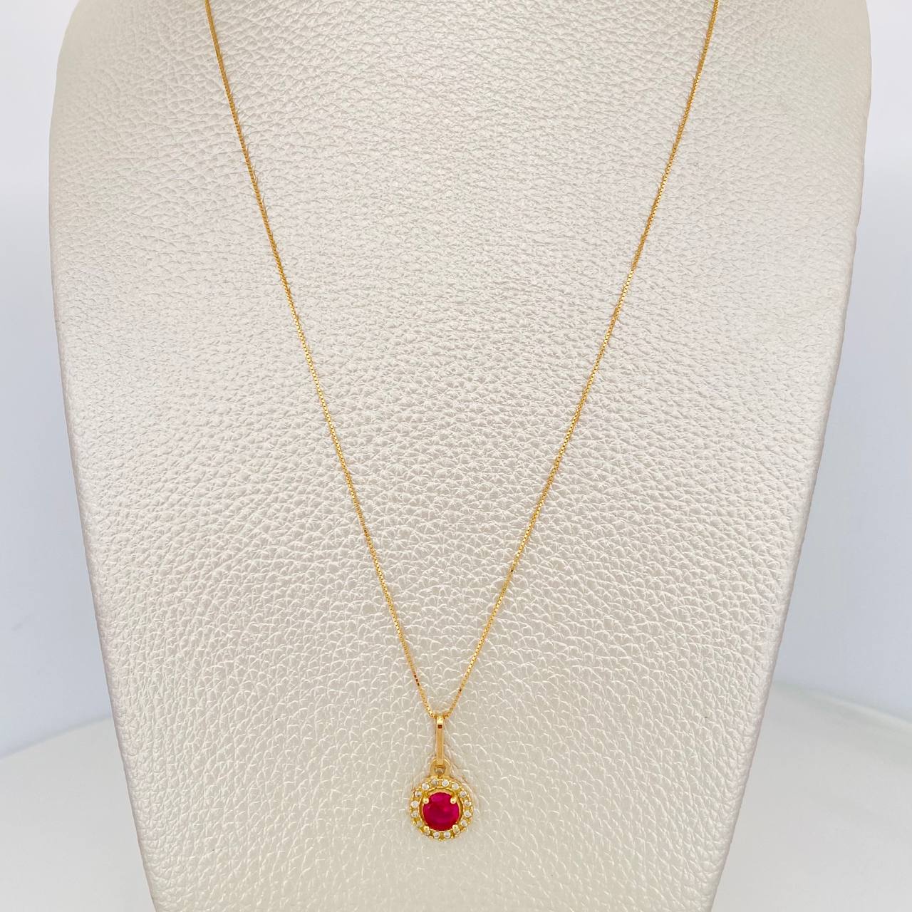 Set Cadena Veneciana + Dije Halo Circulo / 2.15 g / 45 cm Oro Amarillo 18K