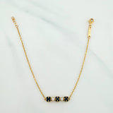 Pulso Modulable Aro Seguido Treboles 2.55 g / 17.3 cm - 18.6 cm / 1.3 mm Oro Amarillo 18K