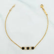 Pulso Modulable Aro Seguido Treboles 2.55 g / 17.3 cm - 18.6 cm / 1.3 mm Oro Amarillo 18K