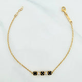 Pulso Modulable Aro Seguido Treboles 2.55 g / 17.3 cm - 18.6 cm / 1.3 mm Oro Amarillo 18K
