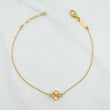 Pulso Modulable Aro Seguido Trebol 2.25 g / 18.3 cm - 21.3 cm / 1 mm Oro Amarillo 18K