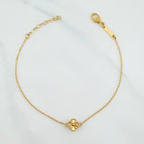 Pulso Modulable Aro Seguido Trebol 2.25 g / 18.3 cm - 21.3 cm / 1 mm Oro Amarillo 18K