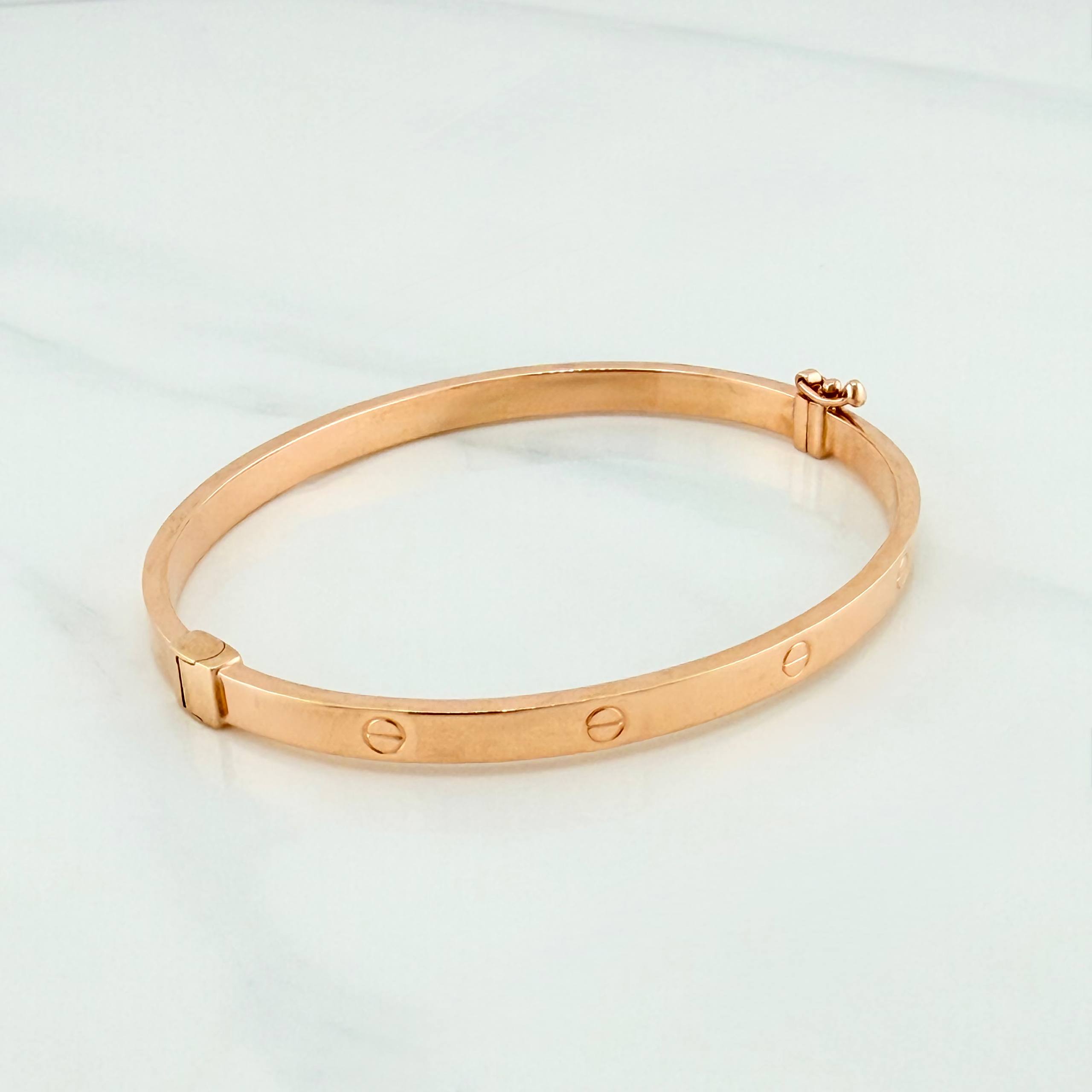 Pulso Aro Tornillo 5.4 g / 18.2 cm / 4 mm Oro Rosa 18K