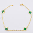 Pulso Aro Seguido Trebol Doble Faz 2.5gr / 19cm / 8mm Oro Amarillo 18K *