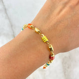 Pulso Rustico 4.8gr / 20cm / 5mm Cauchos Colores Naranja Verde Oro Amarillo *