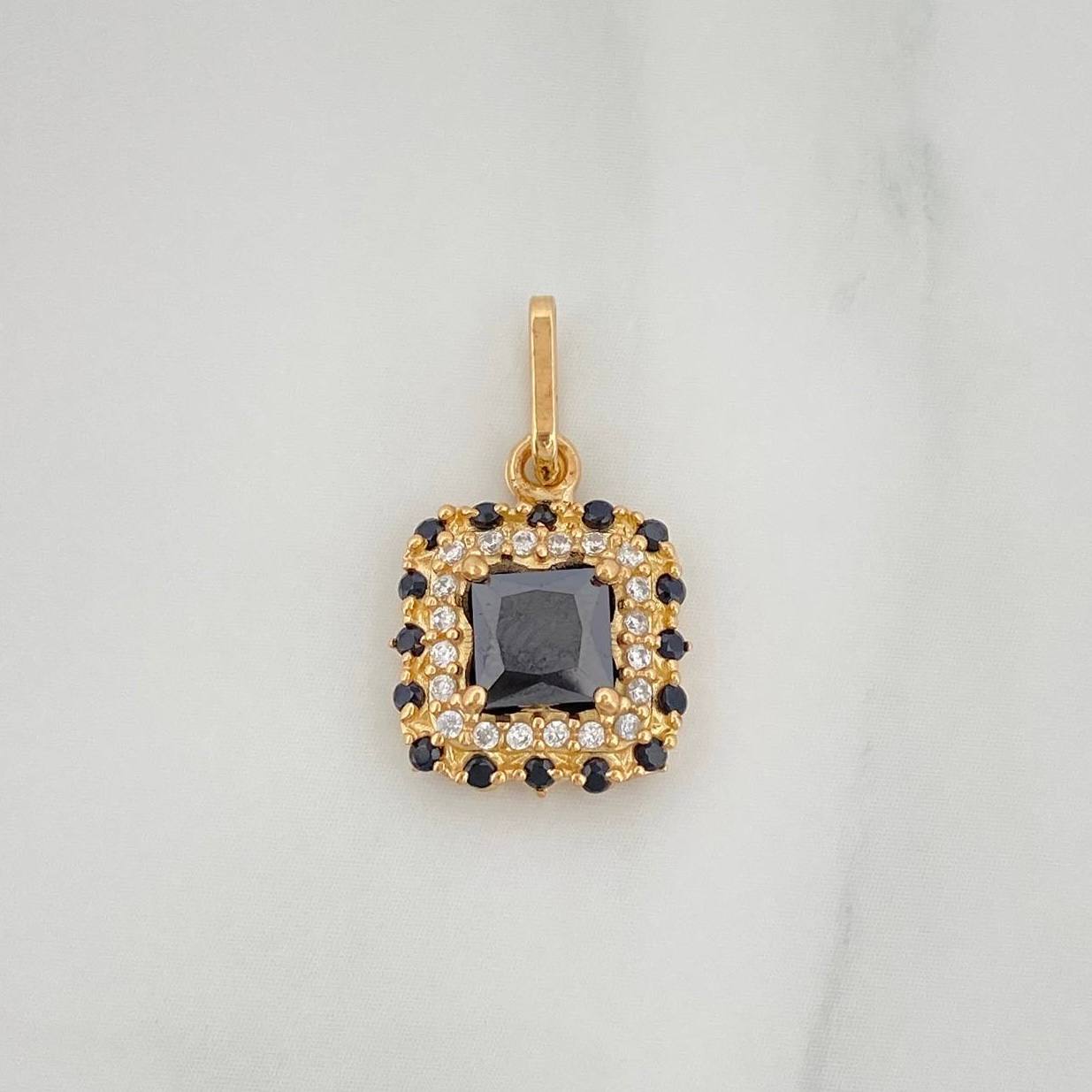 Dije Halo Cuadrado 2 g / 1.9 cm Oro Amarillo 18K