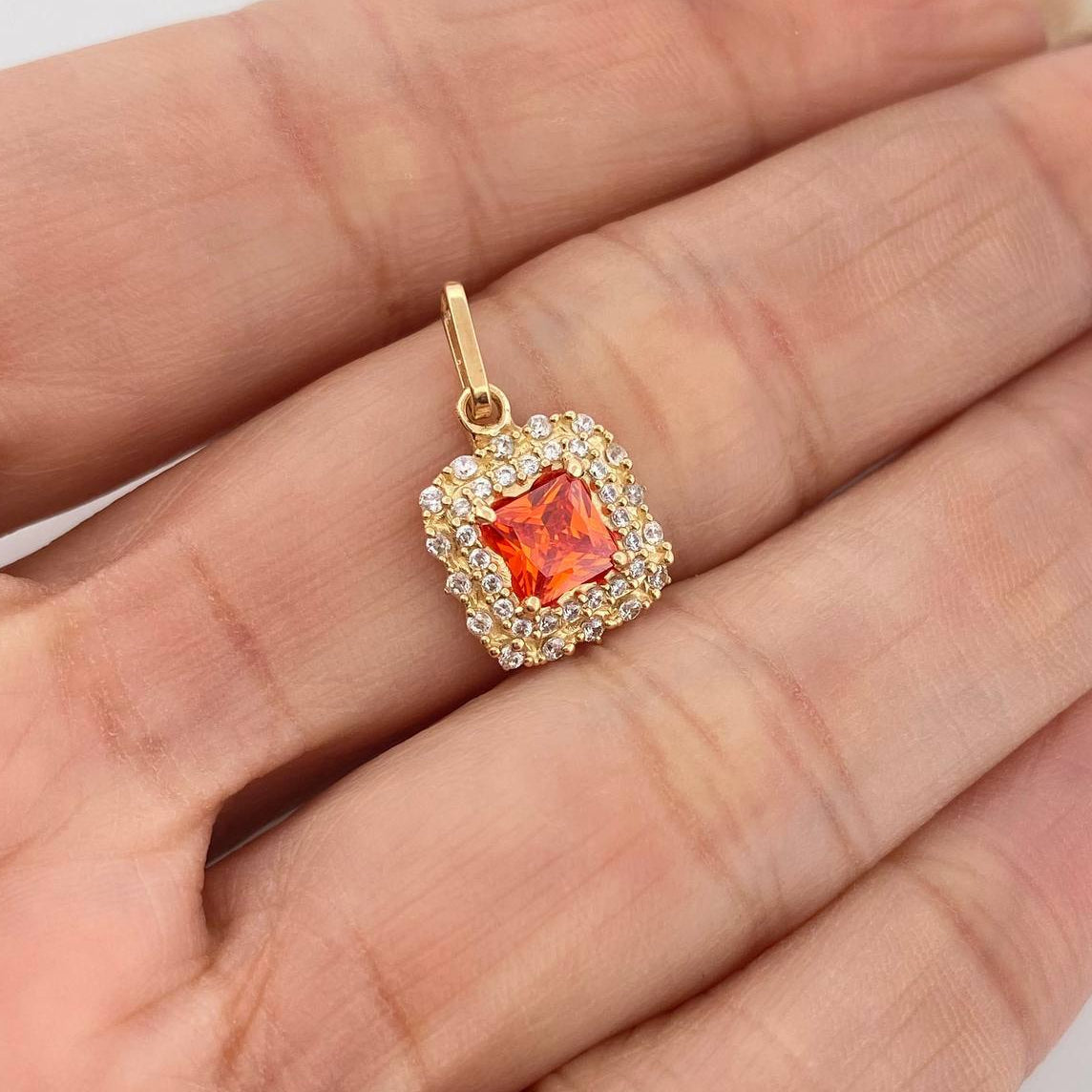 Dije Halo Cuadrado 2.05 g / 1.9 cm Oro Amarillo 18K
