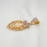 Dije León 3.35 g / 3.4 cm Dos Oros Amarillo Blanco 18K