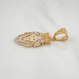 Dije León 3.25 g / 3.3 cm Dos Oros Amarillo Blanco 18K