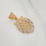 Dije León 3.25 g / 3.3 cm Dos Oros Amarillo Blanco 18K