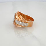 Anillo Correa Corona 7.3 g / T9 1/4 Dos Oros Blanco Rosa 18K