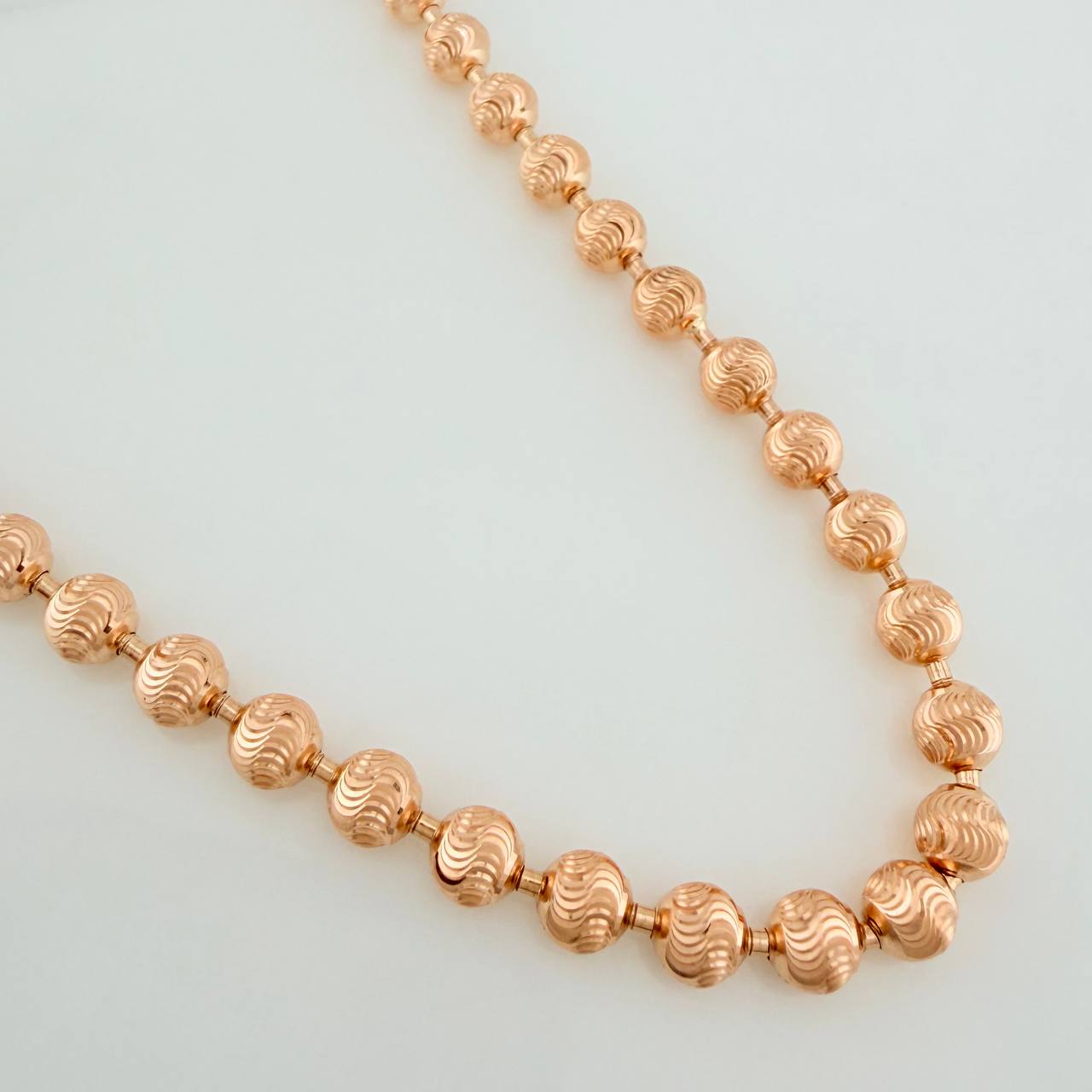 Cadena Militar Media Luna 25.6gr / 60.7cm / 5mm Oro Rosa Nac.Esp. 18K $