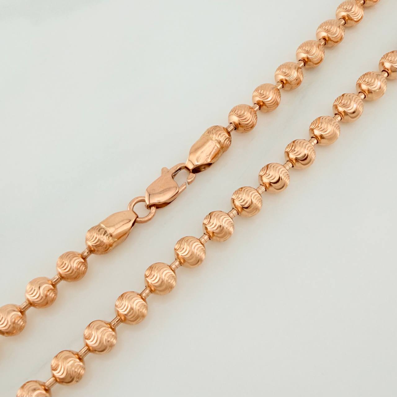 Cadena Militar Media Luna 25.6gr / 60.7cm / 5mm Oro Rosa Nac.Esp. 18K $