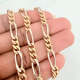 Cadena Figaro 48gr / 63cm / 5.15mm Dos Oros Amarillo Blanco +1 18K $