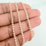 Cadena Ice 10.45gr / 55cm / 2.4mm Dos Oros Amarillo Blanco +4 18K $