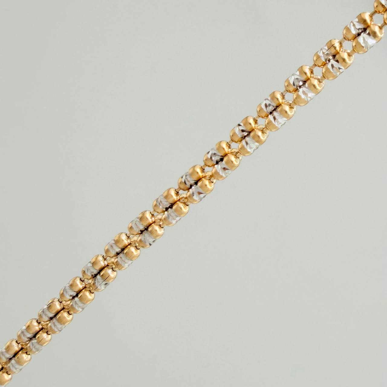 Cadena Ice 10.45gr / 55cm / 2.4mm Dos Oros Amarillo Blanco +4 18K $