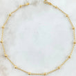 Tobillera Espiga Militar 2.35gr / 25cm / 3mm Bolas Diamantadas Oro Amarillo 18K