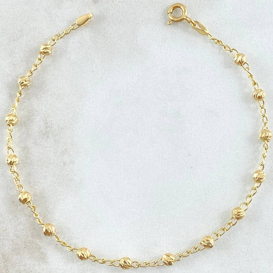Tobillera Espiga Tipo Militar 3.4gr / 24cm / Oro 18K