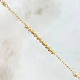 Pulso Espiga Militar 1.95gr / 18cm / 3mm Bolas Diamantadas Oro Amarillo 18K