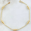 Pulso Espiga Militar 2.4gr / 17.5cm / 3mm-4mm Bolas Diamantadas Oro Amarillo 18K ©