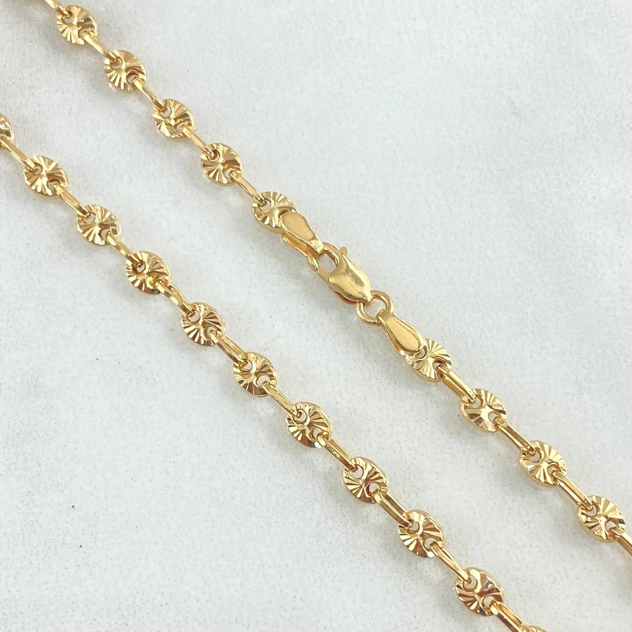 Cadena GC 7.7gr / 50cm / 3.2mm Diamantada Oro Amarillo 18K