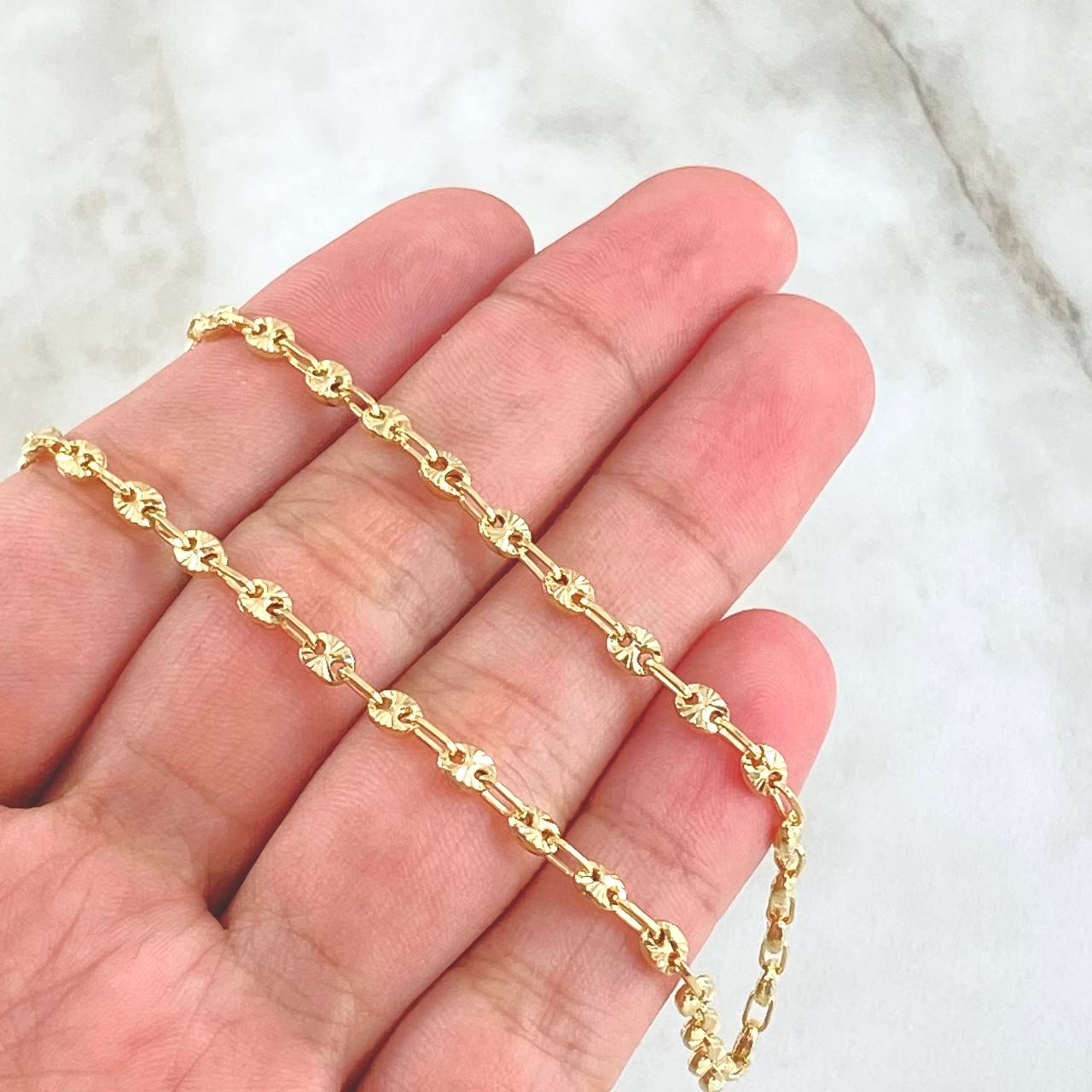 Cadena GC 8.15gr / 50cm / 3.2mm Diamantada Oro Amarillo 18K